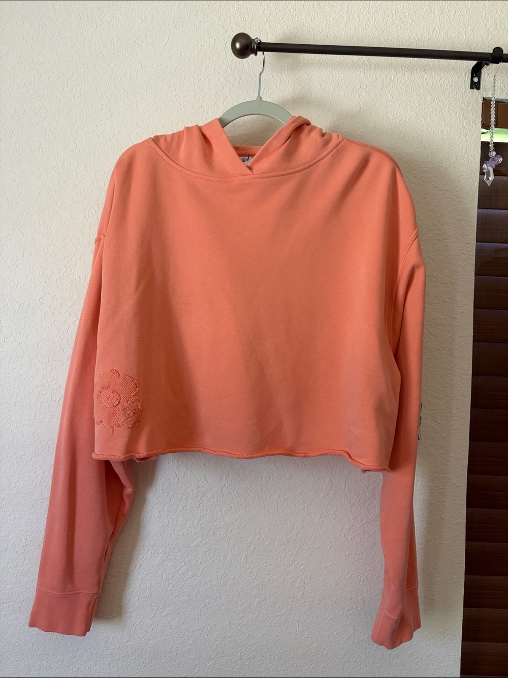 Nike Cropped Orange Creamsicle Hoodie with Embroidery Size XL